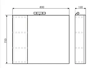 Шкаф-зеркало Comforty Рим 80 cерый 00003132547CF Шкаф-зеркало Comforty Рим 80 cерый 00003132547CF, 2