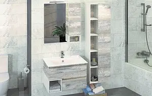 Шкаф-зеркало Comforty Турин 75 дуб бежевый/белый 00004144198CF Шкаф-зеркало Comforty Турин 75 дуб бежевый/белый 00004144198CF, 3