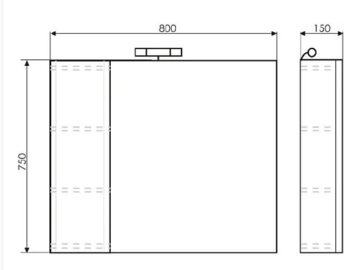 Шкаф-зеркало Comforty Рим 80 cерый 00003132547CF