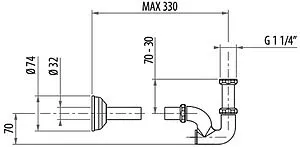 Сифон трубный для раковины Gattoni Accessori хром 0154/00C0 Сифон трубный для раковины Gattoni Accessori хром 0154/00C0, 2
