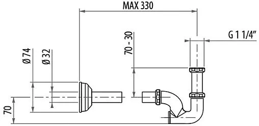 Сифон трубный для раковины Gattoni Accessori хром 0154/00C0 Сифон трубный для раковины Gattoni Accessori хром 0154/00C0