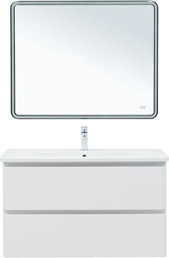 Тумба-умывальник подвесная Aquanet Эмбер 105 белый матовый 00330469+11105-KL