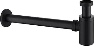 Сифон бутылочный для раковины Abber BEQUEM чёрный матовый AF0030B, 1