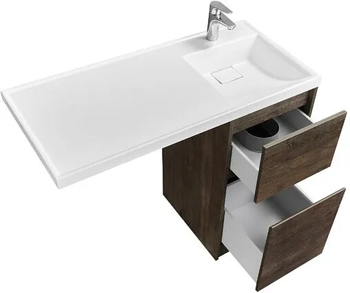 Тумба-умывальник напольная над стиральной машиной Aquaton Лондри 105 R дуб рустикальный 1A2670K1LHDR0+