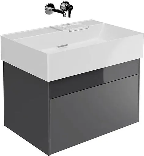 Тумба-умывальник подвесная Kerama Marazzi Logica 70 стальной серый LOG.70.2\ST+LO.wb.70.0