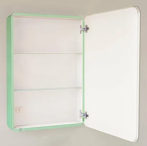 Шкаф-зеркало Jorno Pastel 60 бирюзовый бриз Pas.03.60/BL