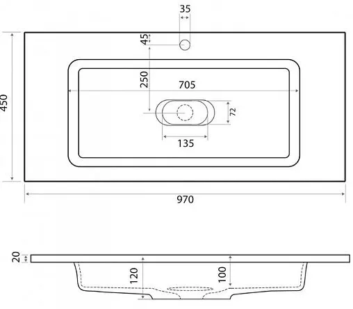 Раковина Madera Modul 100 белый 4627173210447