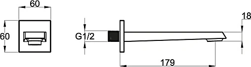 Излив для скрытого монтажа BelBagno Arlie хром ARL-BC-CRM