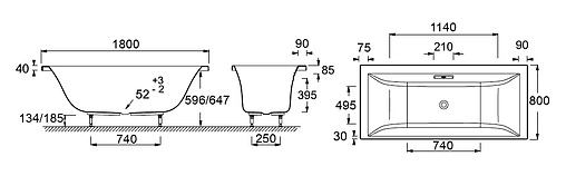 Ванна акриловая Jacob Delafon Evok 180x80 E60269RU-00