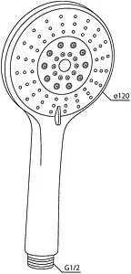 Лейка ручного душа Damixa Palace One хром/серый 914100200 Лейка ручного душа Damixa Palace One хром/серый 914100200, 2