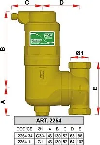 Фильтр-деаэратор 1&quot;в x 1&quot;в Far DiSmart FA 2254 1, 3