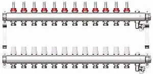 Группа коллекторная с расходомерами 12 отводов 1"в/в x ¾"ек STI CM12F Группа коллекторная с расходомерами 12 отводов 1"в/в x ¾"ек STI CM12F, 1