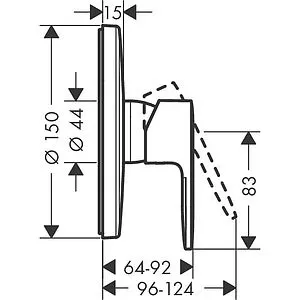 Смеситель для душа скрытого монтажа Hansgrohe Vernis Blend чёрный матовый 71667670, 2