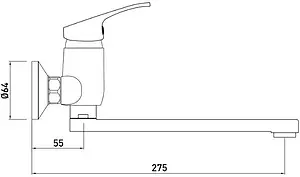 Смеситель для кухни настенный Gross Aqua Base хром 4237258-25F Смеситель для кухни настенный Gross Aqua Base хром 4237258-25F, 2