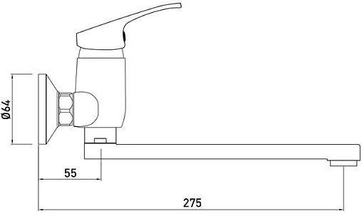 Смеситель для кухни настенный Gross Aqua Base хром 4237258-25F