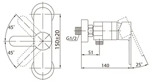 Смеситель для душа BelBagno Tanaro хром TAN-ESDM-CRM, 2