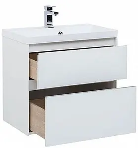 Тумба-умывальник подвесная Aquanet Гласс 70 белый 00206700+00179394, 4