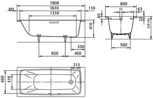 Ванна стальная Kaldewei Cayono 180x80 mod. 751 standard белый 275100010001 Ванна стальная Kaldewei Cayono 180x80 mod. 751 standard белый 275100010001, 2
