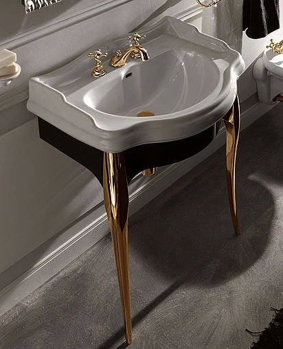 Консоль напольная Kerasan Retro 73 чёрный/золото 7362K3