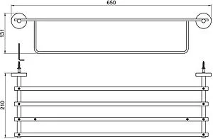 Полка для полотенец Aquatek Бетта хром AQ4615CR Полка для полотенец Aquatek Бетта хром AQ4615CR, 2