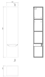 Шкаф-пенал подвесной Cersanit Street Fusion 35 белый B-SL-SF Шкаф-пенал подвесной Cersanit Street Fusion 35 белый B-SL-SF, 2