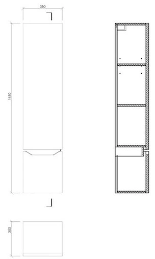 Шкаф-пенал подвесной Cersanit Street Fusion 35 белый B-SL-SF Шкаф-пенал подвесной Cersanit Street Fusion 35 белый B-SL-SF