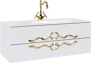 Тумба-умывальник подвесная Clarberg Due Amanti Т12/W 120 белый DUE0112W+DUER8GL+El.12.04.D Тумба-умывальник подвесная Clarberg Due Amanti Т12/W 120 белый DUE0112W+DUER8GL+El.12.04.D, 1