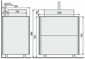 Тумба-умывальник напольная Raval Pure 75 белый Pur.01.75/N/W+7050H-805 Тумба-умывальник напольная Raval Pure 75 белый Pur.01.75/N/W+7050H-805, 2