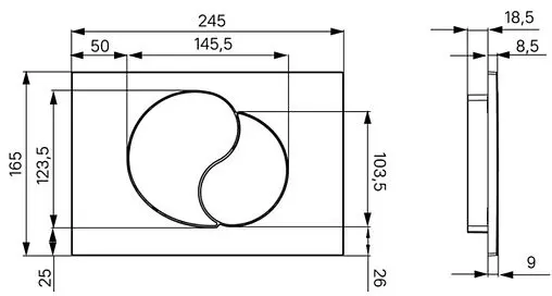Клавиша смыва для унитаза IDDIS Unifix UNI02MWi77 белый матовый