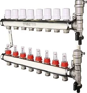 Группа коллекторная с расходомерами 8 отводов 1&quot;в/в x ¾&quot;ек Valtec VTc.589.EMNX.0608, 1