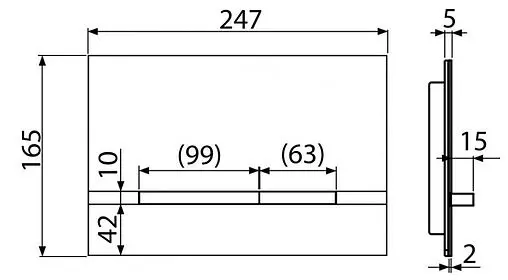 Клавиша смыва для унитаза AlcaPlast FLAT STRIPE-BEECH кнопки/сатин, панель/бук