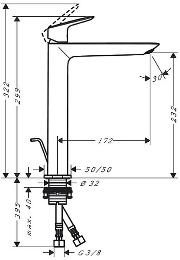 Смеситель для раковины Hansgrohe Logis Fine 240 хром 71257000