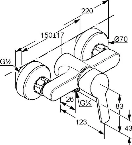 Смеситель для душа Kludi Logo Neo хром 378410575 Смеситель для душа Kludi Logo Neo хром 378410575