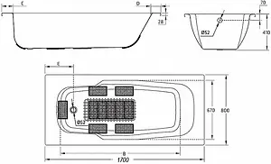 Ванна стальная BLB Atlantica HG 170x80 белый B70J handles Ванна стальная BLB Atlantica HG 170x80 белый B70J handles, 2