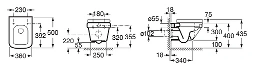 Унитаз подвесной Roca Dama-N белый 346788000 Унитаз подвесной Roca Dama-N белый 346788000