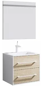 Тумба-умывальник подвесная Aqwella Miami 60 белый/дуб сонома Mai.01.06+Mal.06.04.D Тумба-умывальник подвесная Aqwella Miami 60 белый/дуб сонома Mai.01.06+Mal.06.04.D, 3