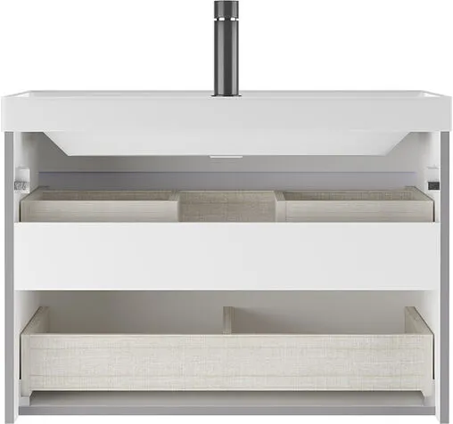 Тумба-умывальник подвесной Домино Graffo 80 светло-серый DGr2421T+4627173210188