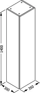 Шкаф-пенал подвесной Isvea Pro 35 серый 21MG3107035I, 2