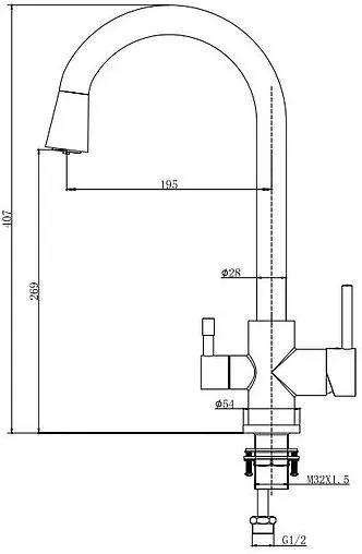 Смеситель для кухни с подключением к фильтру Aquatek чёрный матовый AQ1085MB