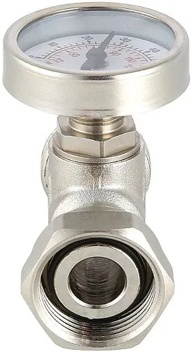 Тройник коллекторный с термометром (0-80°С) ¾&quot;ек x ¾&quot;ек Valtec VT.4615.0.0