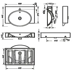 Раковина Sanita Luxe Infinity 65 белый WB.FN./infiniti/65-C.BR/WHT.G/S1 Раковина Sanita Luxe Infinity 65 белый WB.FN./infiniti/65-C.BR/WHT.G/S1, 2
