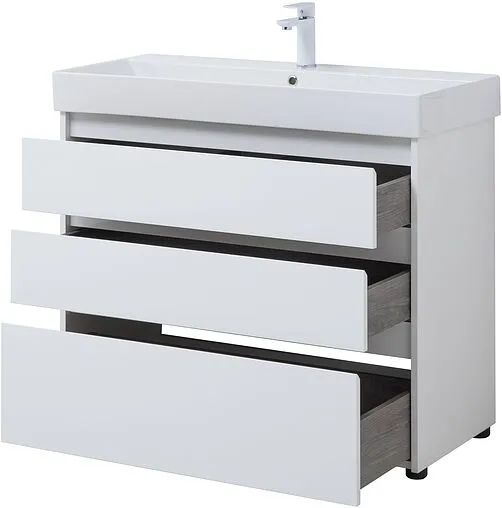 Тумба под умывальник напольная Aquanet Nova Lite 100 белый глянец 00302478