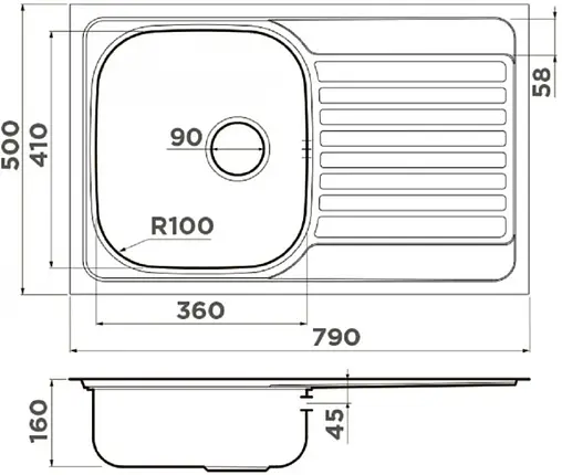 Мойка кухонная Omoikiri Kashiogawa 79-IN нержавеющая сталь 4993452