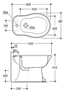 Биде напольное Kerasan Retro белый 102001*3, 2