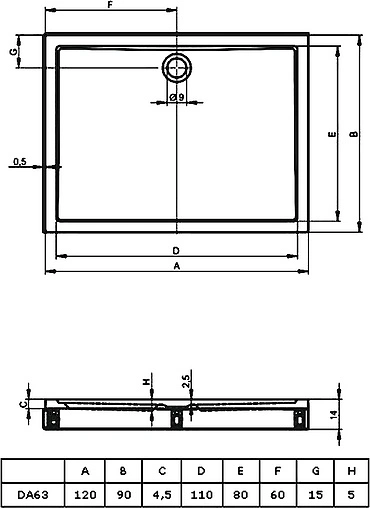 Поддон для душа Riho Davos 255 D002008005