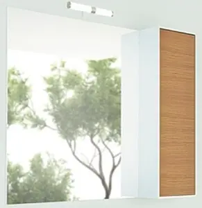 Шкаф-зеркало Comforty Сухуми 90 кофе полоска/белый, 1