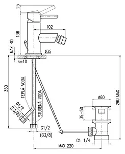 Смеситель для биде Rav Slezak Seina хром SE945.5K Смеситель для биде Rav Slezak Seina хром SE945.5K, 2
