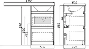 Тумба-умывальник напольная над стиральной машиной Aqwella Forma 55 белый FOR01052+ Тумба-умывальник напольная над стиральной машиной Aqwella Forma 55 белый FOR01052+, 2