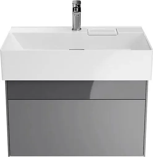 Тумба-умывальник подвесная Kerama Marazzi Logica 70 стальной серый LOG.70.2\ST+LO.wb.70.1