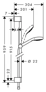 Душевая стойка Hansgrohe Croma Select S 110 Multi 3jet 90см хром/белый 26570400 Душевая стойка Hansgrohe Croma Select S 110 Multi 3jet 90см хром/белый 26570400, 2